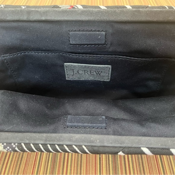 New J.Crew Patchwork Tie Silk Pleated Clutch - Picture 4 of 5